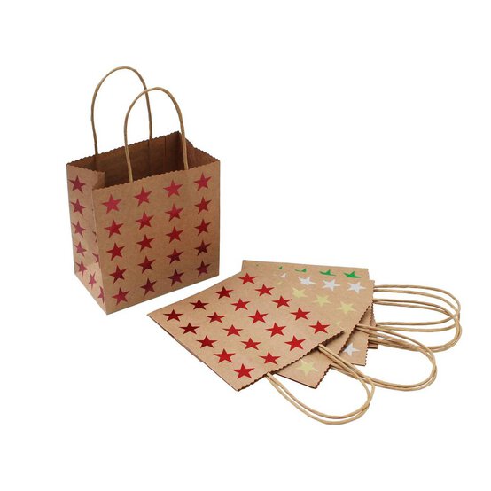 Small Star Kraft Paper Bags 5 Pack image number 1