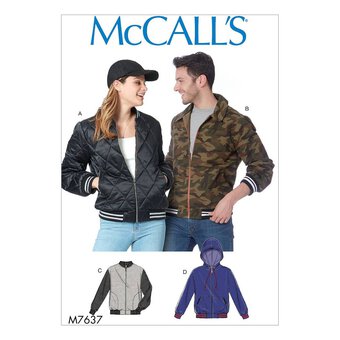 McCall&rsquo;s Bomber Jacket Sewing Pattern M7637 (S-L)