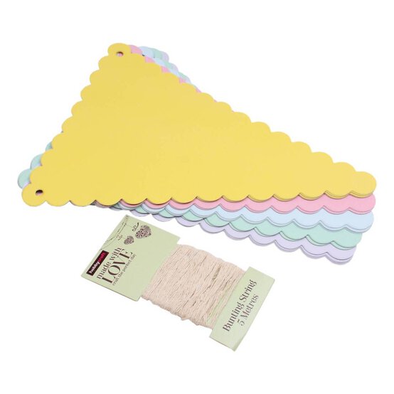 Pastel Scalloped Edge Bunting 5m image number 1