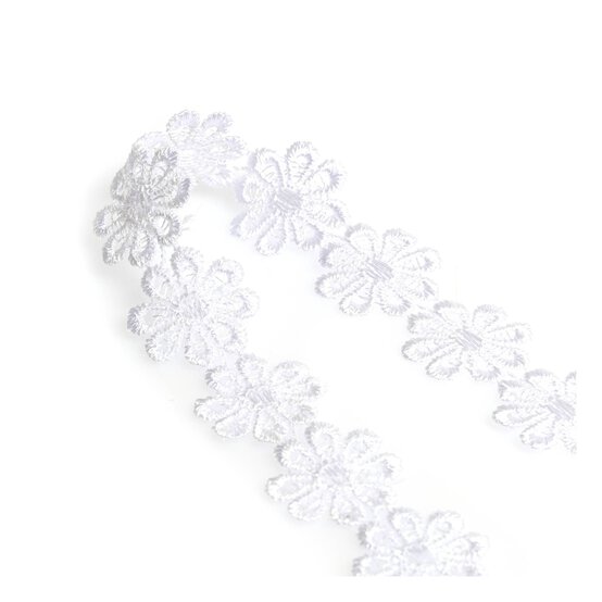 White Daisy Guipure Lace Trim by the Metre image number 3