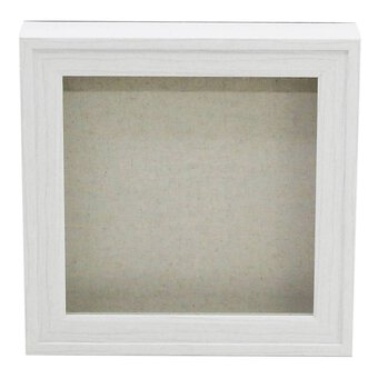 White Wash Magnetic Hinge Box Frame 8 x 8 Inches