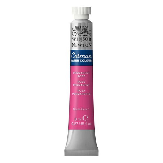 Winsor & Newton Cotman Permanent Rose Watercolour Tube 8ml (502) image number 1