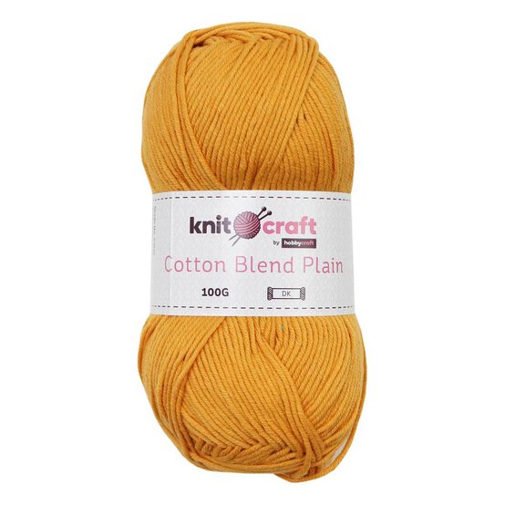 Knitcraft Mustard Cotton Blend Plain DK Yarn 100g image number 1