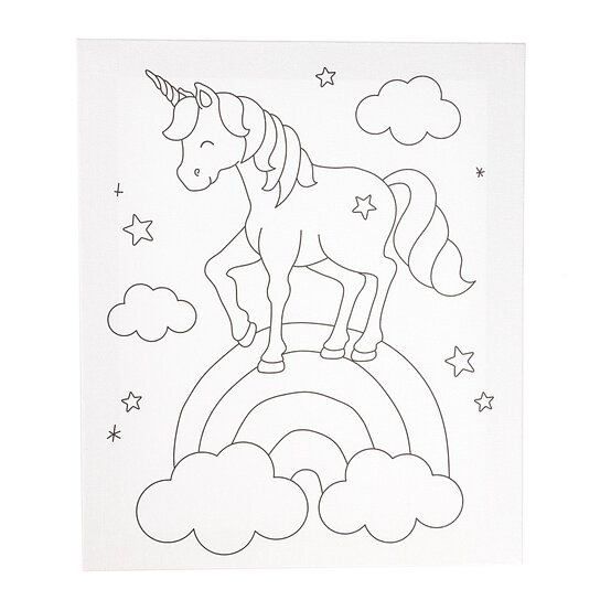 Unicorn Colour-in Canvas image number 2