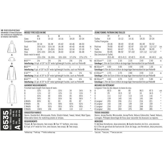 New Look Women's Cape Sewing Pattern 6535 image number 3