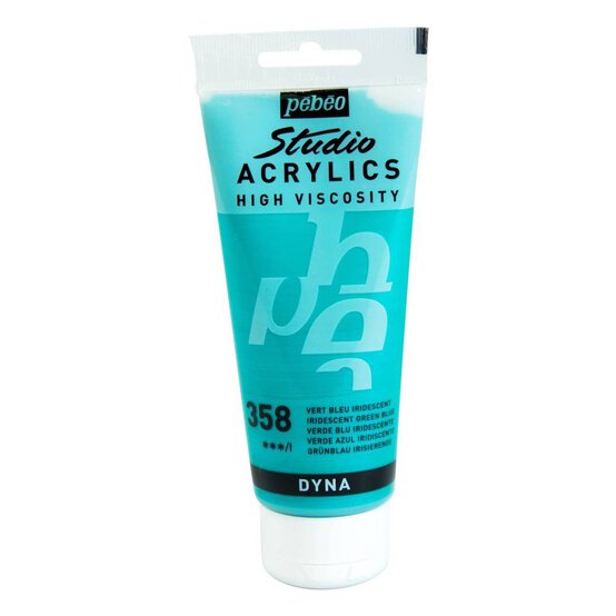 Pebeo Iridescent Green Blue Studio Acrylic Paint 100ml image number 1