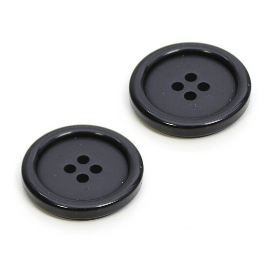 Hemline Black Basic Jacket Button 2 Pack image number 1