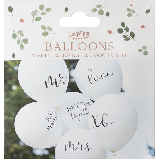 Ginger Ray White Wedding Balloon Bundle 6 Pack image number 3