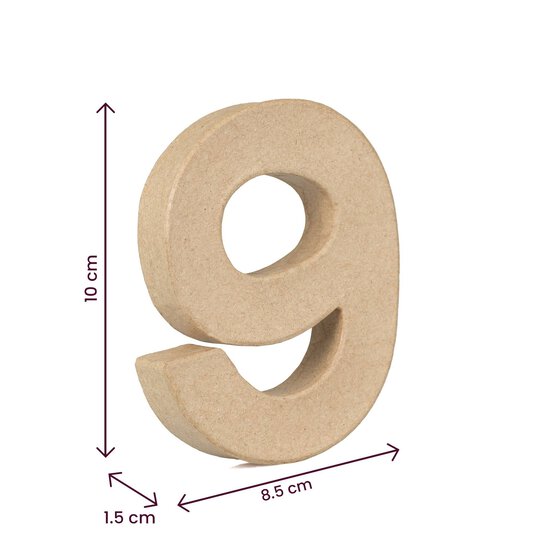 Mini Mache Number 9 10cm image number 4
