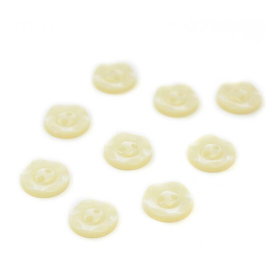 Hemline Cream Basic Scalloped Edge Button 9 Pack image number 1