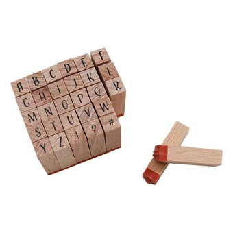 Atterton Mini Alphabet Wooden Stamp Set 30 Pieces