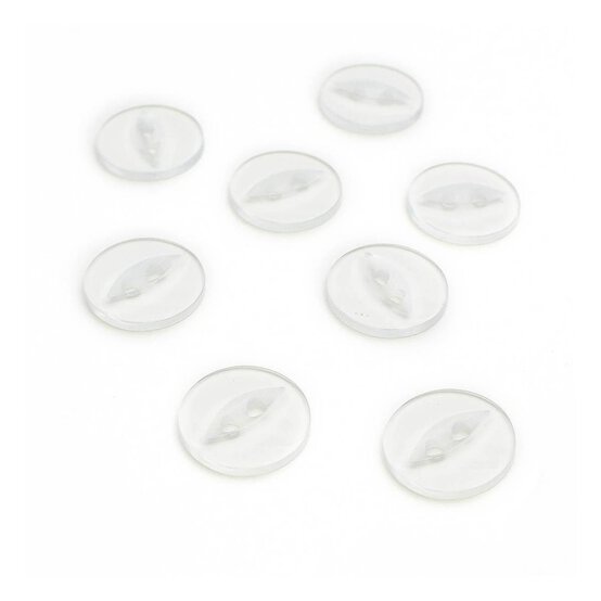 Hemline Clear Basic Fish Eye Button 8 Pack image number 1