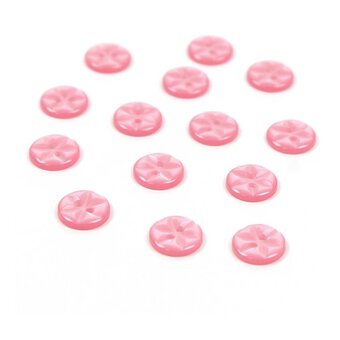 Hemline Pink Basic Star Button 14 Pack