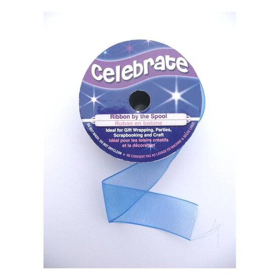 Royal Blue Organdie Ribbon 20mm x 5m image number 1