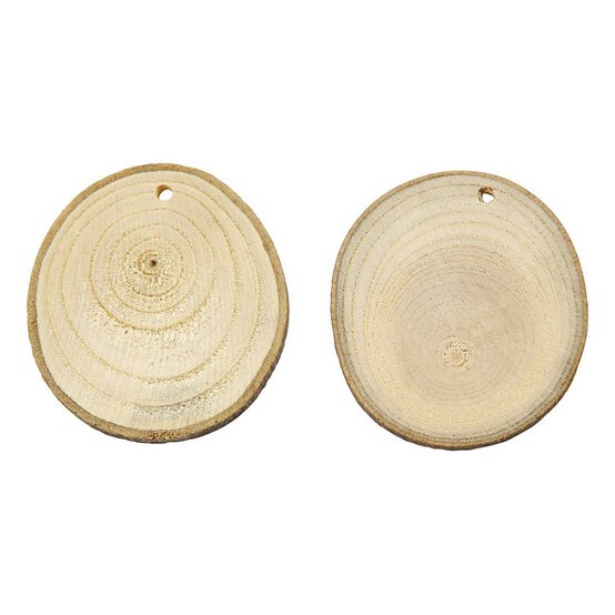 Wooden Disc with Hole 4cm x 7cm image number 1