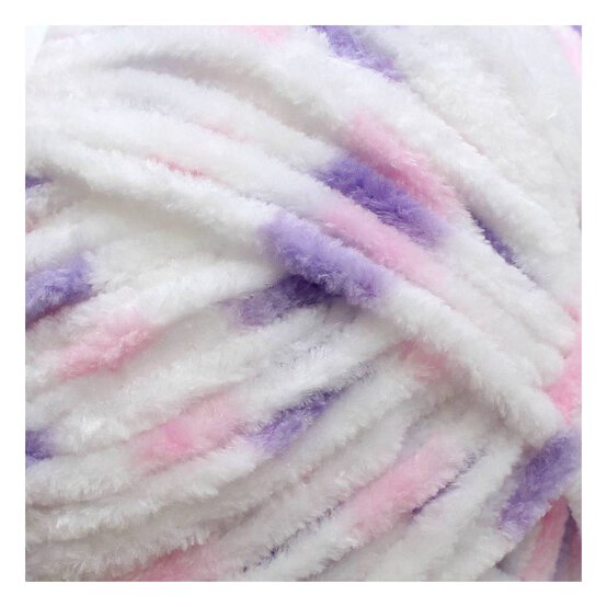 James C Brett White Pink Multi Flutterby Chunky Yarn 100 g image number 2