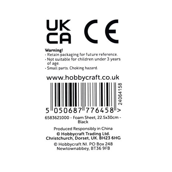 Black EVA Foam Sheet 22.5cm x 30cm image number 5