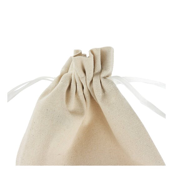 Natural Cotton Drawstring Bottle Bag image number 3