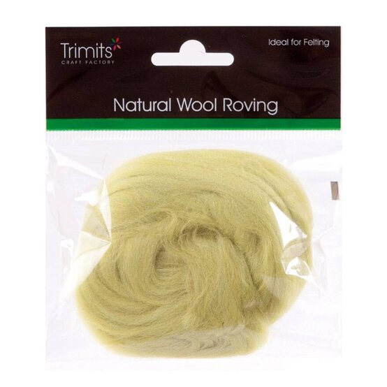 Trimits Pistachio Natural Wool Roving 10g image number 1