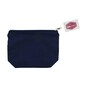 Navy Blue Cotton Zip Pouch 23cm x 16cm x 8cm image number 3