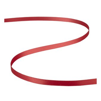 Poppy Red Double-Faced Satin Ribbon 6mm x 5m