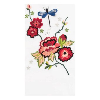 FREE PATTERN DMC Peony and Dragonfly Embroidery 0014