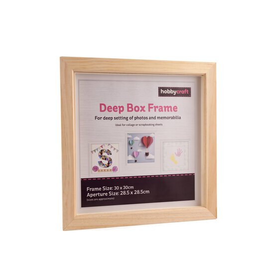 Light Wood Deep Box Frame 28.5cm x 28.5cm