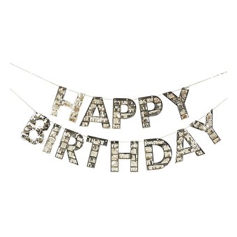 Ginger Ray Gold Fringed Happy Birthday Bunting 1.5m