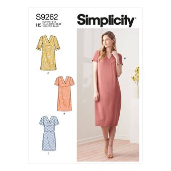 Simplicity V-Neck Shift Dress Sewing Pattern S9262 (6-14)