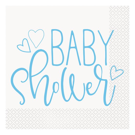 Blue Hearts Baby Shower Napkins&nbsp;16 Pack image number 1
