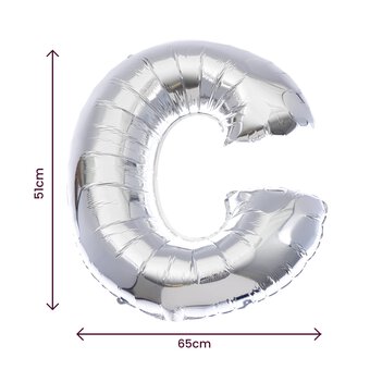 Extra Large Silver Foil Letter C Balloon