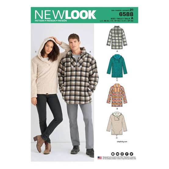 New Look Unisex Top Sewing Pattern 6588 image number 1