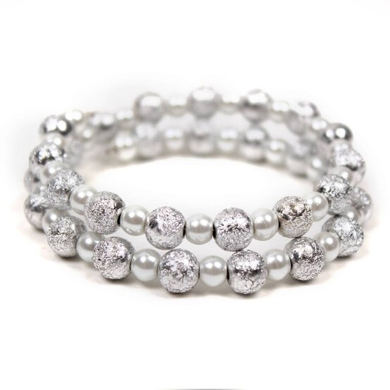 White Glass Pearl Bead String 29 Pieces image number 3