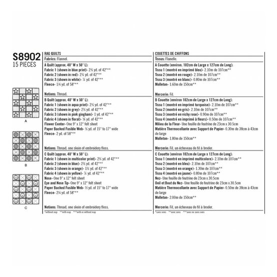 Simplicity Rag Quilts Sewing Pattern S8902 image number 2