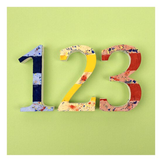 MDF Wooden Number 4 8cm image number 2