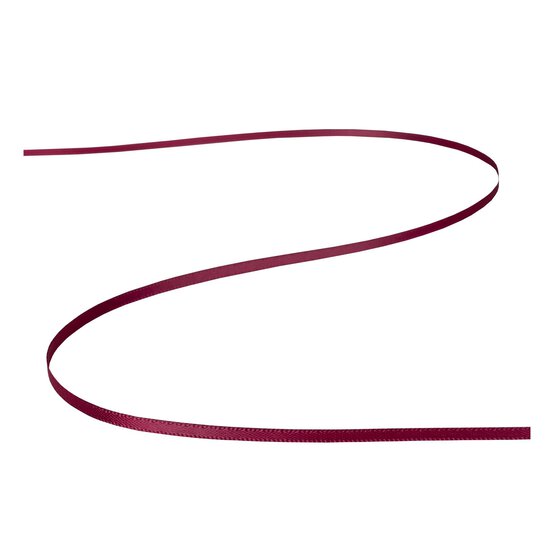 Wine Double-Faced Satin Ribbon 3mm x 5m image number 2