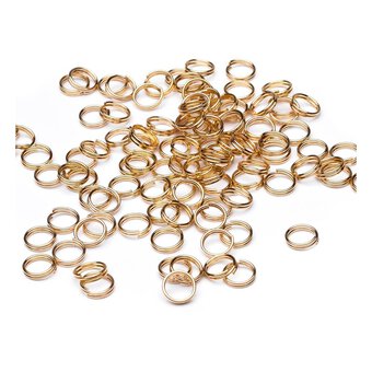 Beads Unlimited Gold Plated Split Rings 50 Pack