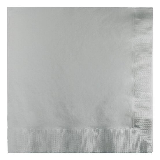 Silver Lunch Napkins 20 Pack image number 1