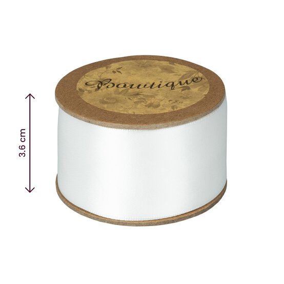 Antique White Double-Faced Satin Ribbon 36mm x 5m image number 4