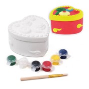 Paint Your Own Heart Trinket Set 10cm x 10cm x 6cm