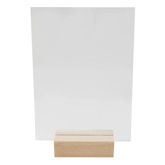 Clear Rectangle Acrylic Table Sign 20cm