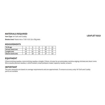 Knitcraft Children&rsquo;s Wrapover Cardigan Digital Pattern&nbsp;0213