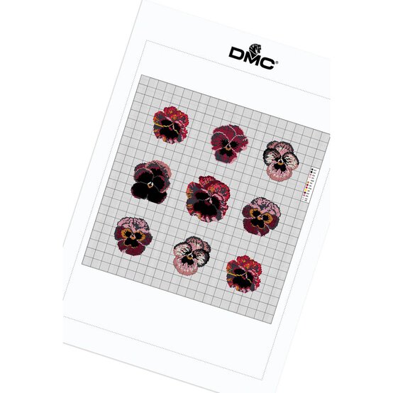 FREE PATTERN DMC Pansy Gang Cross Stitch 0088 image number 5