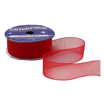 Red Organdie Ribbon 20mm x 5m