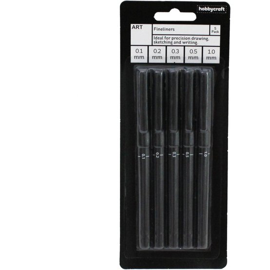 Black Fineliners 5 Pack image number 4