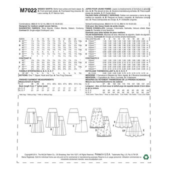 McCall&rsquo;s Women&rsquo;s Skirts Sewing Pattern M7022 (10-18)
