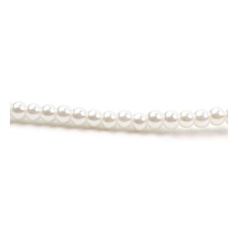 White Glass Pearl Bead String 41 Pieces