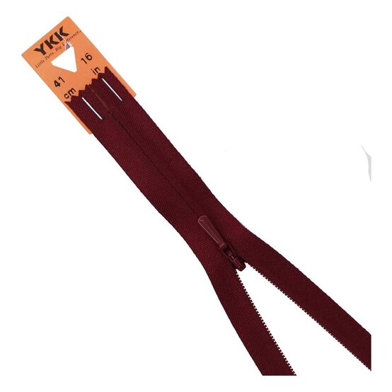 YKK Dark Wine Concealed Zip 41cm image number 1