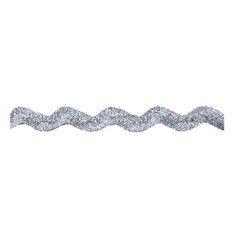Silver 10mm Metallic Ric Rac Trim by the Metre