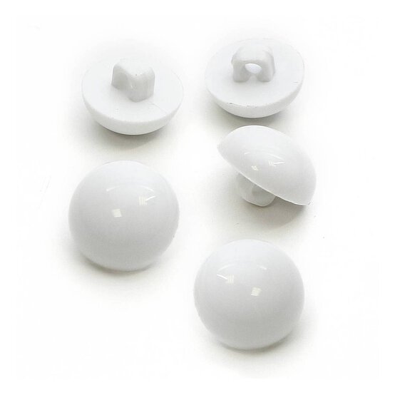Hemline White Basic Dome Button 5 Pack image number 1